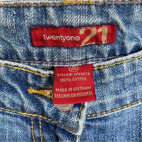 Vintage Forever 21 Rhinestones Capri Crop Ankle Low Rise Jeans 26 - Picture 3 of 5